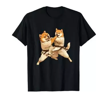 Смешная собака сиба-ину дзюдо товары для собак милые забавные вещи история подарок собака футболка мужская футболка чёрный