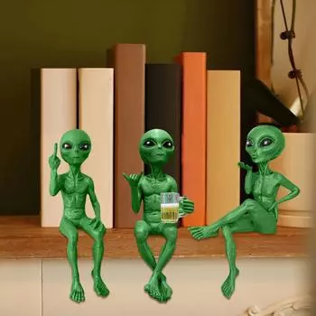 Смешная статуэтка инопланетянина, интересные настольные фигурки, интересный настольный персонаж ручной работы One Size