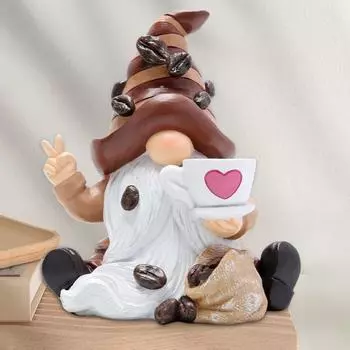 Смешная статуэтка кофейного гнома, миниатюрная скульптура из смолы, микропейзаж, фигурка гнома, Новый год Dwarf