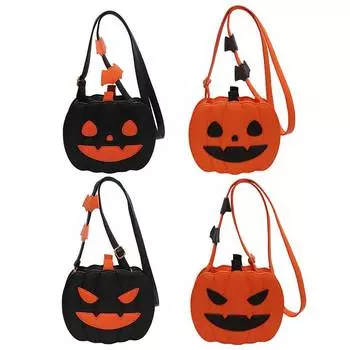 Смешная сумка на Хэллоуин из искусственной кожи, новинка, тыквенный кошелек, регулируемый ремень, сумка через плечо, модная сумка-портфель, 3D-мультяшные сумки через плечо Style 4