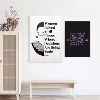 Смешная вдохновляющая цитата винтажный абстрактный феминизм искусство холст картины постеры и принты настенные картины для декора гостиной 21x30cm No Framed