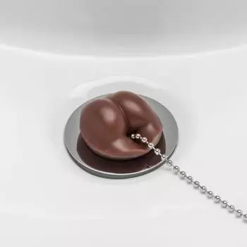 Смешная заглушка для раковины с металлической цепью, универсальная, простая установка, новинка, кухонная раковина коричневый