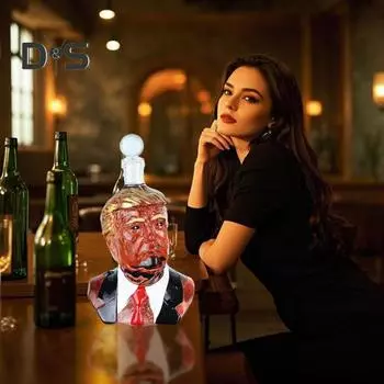 Смешной графин для виски, стеклянная бутылка 750 мл, уникальный графин для вина для мужчин, папы, мужа, домашнего бара, украшение, подарок для любителей виски чистый