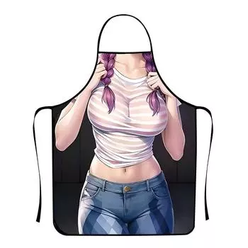 Смешной и необычный печатный фартук для домашнего использования, кухонный водонепроницаемый фартук с высоким уровнем внешнего вида. One Size чёрный