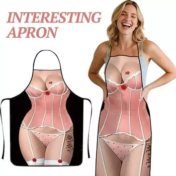 Смешной и необычный печатный фартук для домашнего использования, кухонный водонепроницаемый фартук с высоким уровнем внешнего вида. One Size