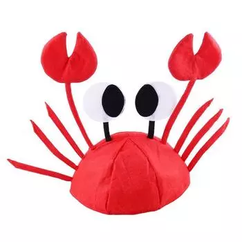Смешной мультяшный реквизит для выступления Шапка морского животного Фетровая шляпа краба Аксессуар для вечеринки