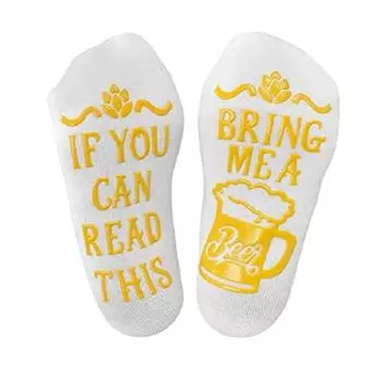 Смешной склеенный Если вы можете это прочитать, принесите мне пива Новинка Искусство Рождественский подарок Юмор Слова Носки Хипстер Рок Панк Клуб Прямая поставка