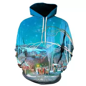 Смешные 3D Снеговик Рождественская елка Лунные толстовки для мужчин Дети Модные хипстерские толстовки для женщин Милые пуловеры Harajuku Топы S