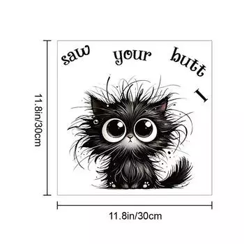 Смешные наклейки на туалет с черными кошками DIY ПВХ Декоративные наклейки на стену из мультфильмов Украшения для домашнего туалета Наклейки Художественные наклейки