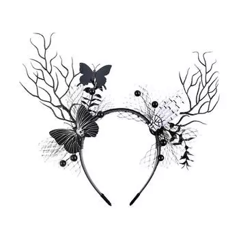 Смешные оленьи рога ветка ободок темная бабочка фестиваль аксессуары для волос мужчины Style 5