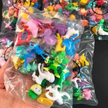 Смешные покемоны 1/24/48/72/144 шт. Детские подарки Подарки Модные подарки Фигурки Pockit Monster Toys Популярные высококачественные изящные ювелирные изделия 1 Pc