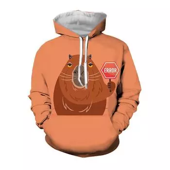 Смешные толстовки с изображением животных капибары, модные милые женские пуловеры, повседневные толстовки с капюшоном для мужчин, уличная одежда, спортивный костюм Y2k S