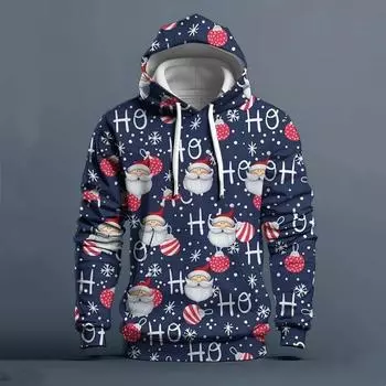 Смешные толстовки с капюшоном с рисунком Санта-Клауса, модные осенние толстовки с длинным рукавом для мужчин с 3D-принтом, рождественские толстовки, повседневные уличные женские толстовки S