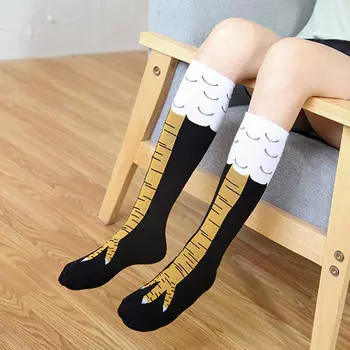 Смешные женские и девчачьи повседневные носки с креативным принтом и рисунком из мультфильма, толстые шерстяные носки со смешным принтом, забавные носки, носки для теленка, медиа One Size чёрный