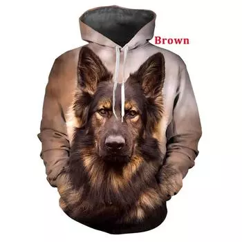 Смешные животные Собака 3D принтованная толстовка черная немецкая овчарка толстовки свитшоты топы S