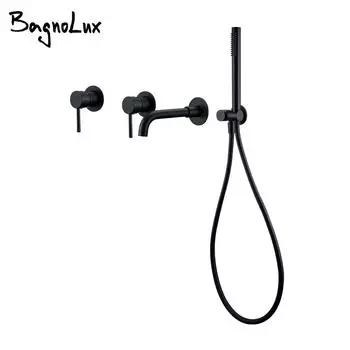 Смеситель для душа, душевой комплект, горячая и холодная вода, двухходовой смеситель для душа, твердая латунь, с изливом для ванны 150 мм/210 мм/260 мм, комплект для смешивания душа 150mm