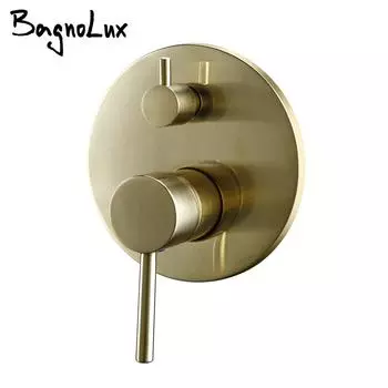 Смеситель для душа с разделением на 2 направления, настенный, круглый, с переключателем горячей и холодной воды, керамический картридж, латунный корпус для душа, сменный матовый черный