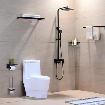 Смеситель для душа в ванной комнате Матовый черный настенный смеситель для душа с дождем Смеситель для ванны Смеситель для душа 3-ходовой смеситель для душа