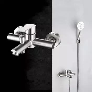 Смеситель для душа в ванной комнате, тройной смеситель для ванны из нержавеющей стали, кран для горячей и холодной воды
