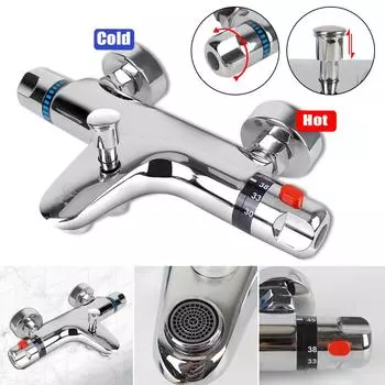 Смеситель для горячей и холодной воды T Гермостатический кран Инструмент для ванной комнаты Смеситель для ванны T Гермостатический смеситель для душа Смесительный клапан для ванной комнаты
