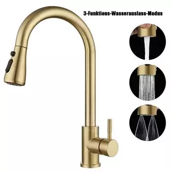 Смеситель для кухни на 360°, выдвижной смеситель для душа из нержавеющей стали, одноручной смеситель для ванной комнаты серебряный