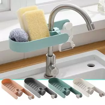 Смеситель для кухонной раковины, губка, мыльная ткань, полка для хранения, органайзер, держатель, полка синий