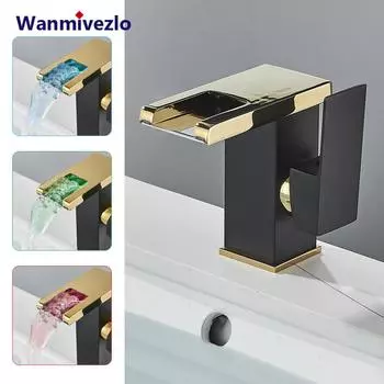 Смеситель для раковины Blackgold для ванной комнаты с одной ручкой и одним отверстием в форме буквы «С», смеситель для туалетного столика с горячей и холодной водой