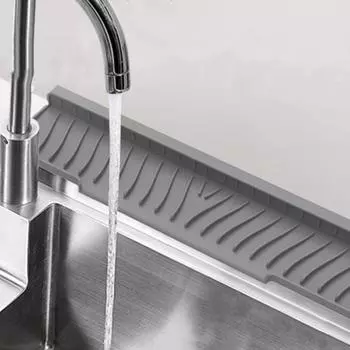 Смеситель для раковины, брызгозащитный силиконовый коврик для слива воды для кухонной раковины, противоскользящий водосборник серый