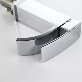 Смеситель для раковины для ванной комнаты, хромированный латунный квадратный стеклянный водопадный смеситель Torneiras Banho E Cozinha для ванны Chrome