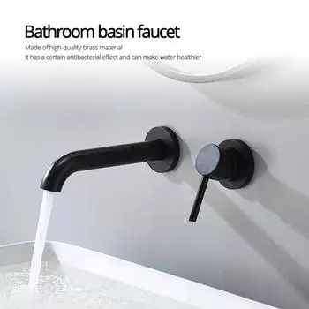 Смеситель для раковины из бронзы, встраиваемый в коробку, смеситель для горячей и холодной воды, настенный смеситель для ванной комнаты, латунный встраиваемый комплект 18CM