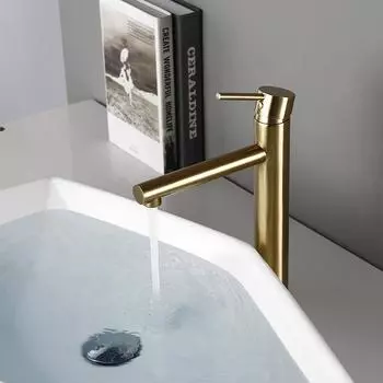 Смеситель для раковины из цельной латуни Bagnolux, матовый золотой кран, смеситель для холодной и горячей воды, кран для раковины с одним рычагом, матовый золотой кран