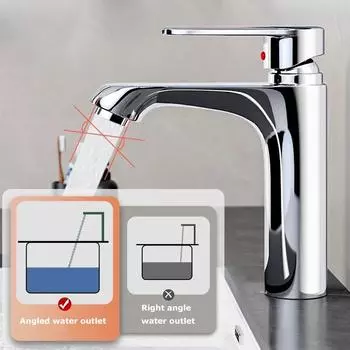 Смеситель для раковины из меди для кухни, ванной, горячей и холодной воды, двойной смеситель для дома, под давлением, с защитой от брызг серебряный