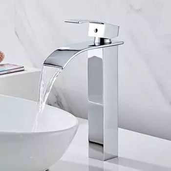 Смеситель для раковины с водопадом для ванной комнаты, золотые смесители, латунный смеситель для ванны, смеситель для горячей и холодной воды, смеситель для раковины, устанавливаемый на бортике