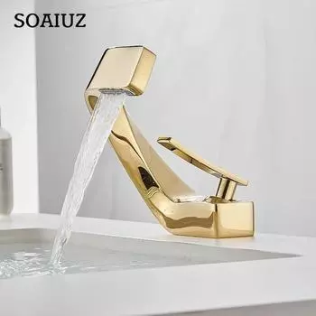 Смеситель для раковины с водопадом в ванной комнате, черные смесители, смеситель для ванны, смеситель для горячей и холодной воды, кран для туалетного столика, монтажный кран для умывальника