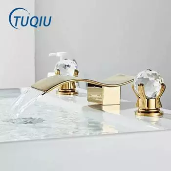 Смеситель для раковины Tuqiu, золотой и белый, лебедь, латунный, черный, смеситель для ванной комнаты, смеситель для раковины, смеситель для горячей и холодной воды