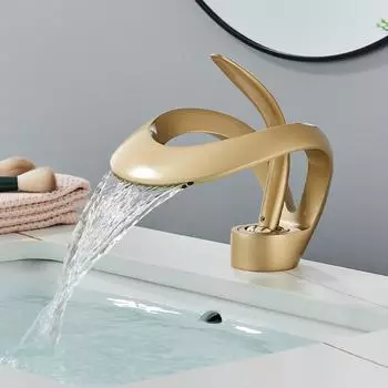 Смеситель для раковины в ванной комнате Роскошный серый латунный смеситель для ванной комнаты с одной ручкой Современный стиль Смеситель для раковины с горячей и холодной водой