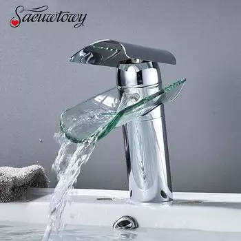 Смеситель для раковины в ванной комнате, стеклянный смеситель для раковины Torneira, смесители для горячей и холодной воды, водопадный смеситель для раковины со стеклом, короткий/высокий тип