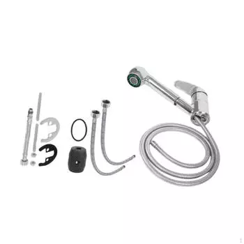 Смеситель для раковины в ванной с 4-точечным внутренним резьбовым соединением Motorhome Silver серебряный