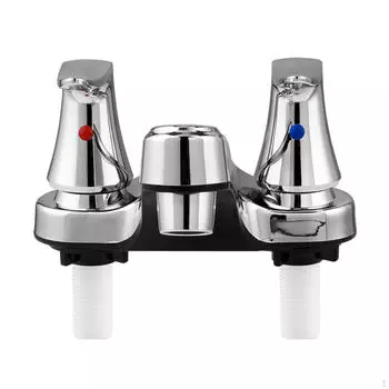 Смеситель для ванной комнаты и холодный простой противопротечный двойной клапан с двумя ручками для ванны и раковины Konb