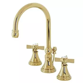 Смеситель для ванной комнаты Millennium Solid Brass Widespread с керамическим дисковым картриджем без подтеков, крепление на палубе 8 -16 , расход воды 1,2 галлона в минуту United States