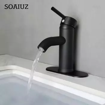 Смеситель для ванной комнаты с одним отверстием, современный смеситель для раковины в фермерском доме, однорычажный смеситель для раковины серебряный