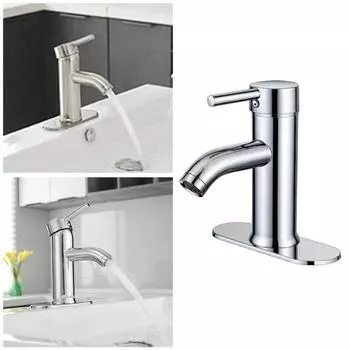 Смеситель для ванной комнаты с одним отверстием, смеситель для раковины с одной ручкой для фермерского дома, современный смеситель для раковины чёрный