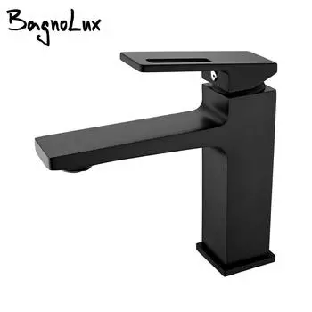 Смеситель для ванной комнаты с одной ручкой, керамический, для установки на бортик, смеситель для горячей и холодной воды, черный, латунь, новый стиль матовый черный