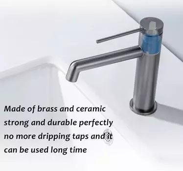 Смеситель для ванной комнаты с одной ручкой, устанавливаемый на бортике, керамический смеситель для горячей и холодной воды, Bagnolux Gun, серый, латунь, новый стиль матовый черный