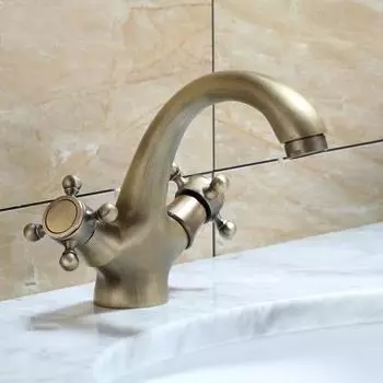 Смеситель для ванной комнаты с отделкой из античной бронзы, латунный смеситель для холодной/горячей воды, раковина, мойка, цельные латунные смесители, аксессуары для ванной комнаты жёлтый