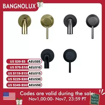 Смеситель для ванной комнаты, смеситель для раковины, раковина, матовый черный, горячая и холодная вода, настенный излив для ванны с современной ручкой-рычагом 1085