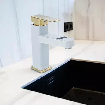 Смеситель для ванной комнаты, смесители для раковины, светодиодный температурный цифровой дисплей, смеситель для раковины на столешнице