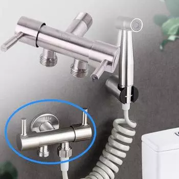 Смеситель для ванной комнаты, треугольный клапан один в два, трехходовой двойной контроль, двойной переключатель, сепаратор туалетной воды, угловой клапан