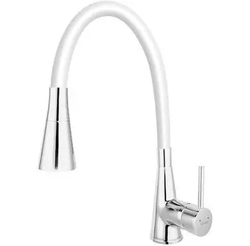 Смеситель Ferro ZUMBA II белый 2F хром (BZA42W)