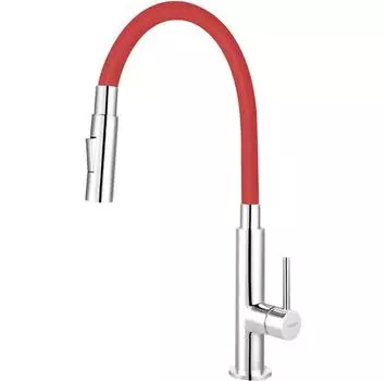 Смеситель Ferro Zumba Slim 2F хром красный (BZA43R)